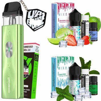 Набір: XROS 4 Mini Ice Green + Mix Bar Lux Полуниця Лайм та М'ята