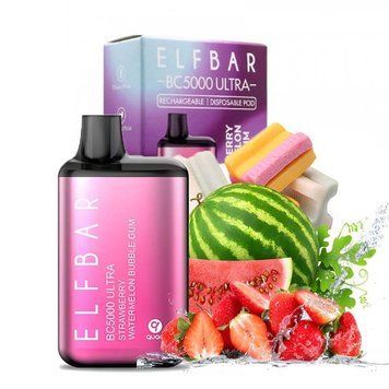 Одноразки Elf Bar BC5000 Ultra 5% смак Strawberry Watermelon Bubble Gum