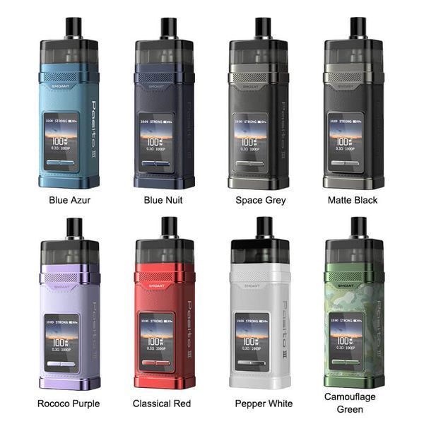 Линейка цветов Smoant Pasito 3 100W &mdash; Blue Azur, Blue Nuit, Space Grey, Matte Black