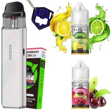 Набір: XROS 5 Mini Mist White + Elf Liq Лимон Лайм та Вишня