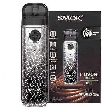 Pod-система SMOK Novo 4 Mini (900 mAh) 2 мл Silver Black Cobra