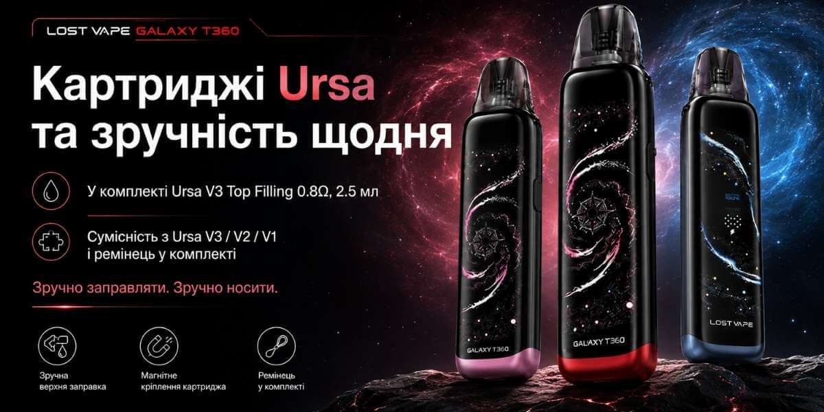 URSA картриджі та режими Single Mesh Dual Mesh для Lost Vape Galaxy T360