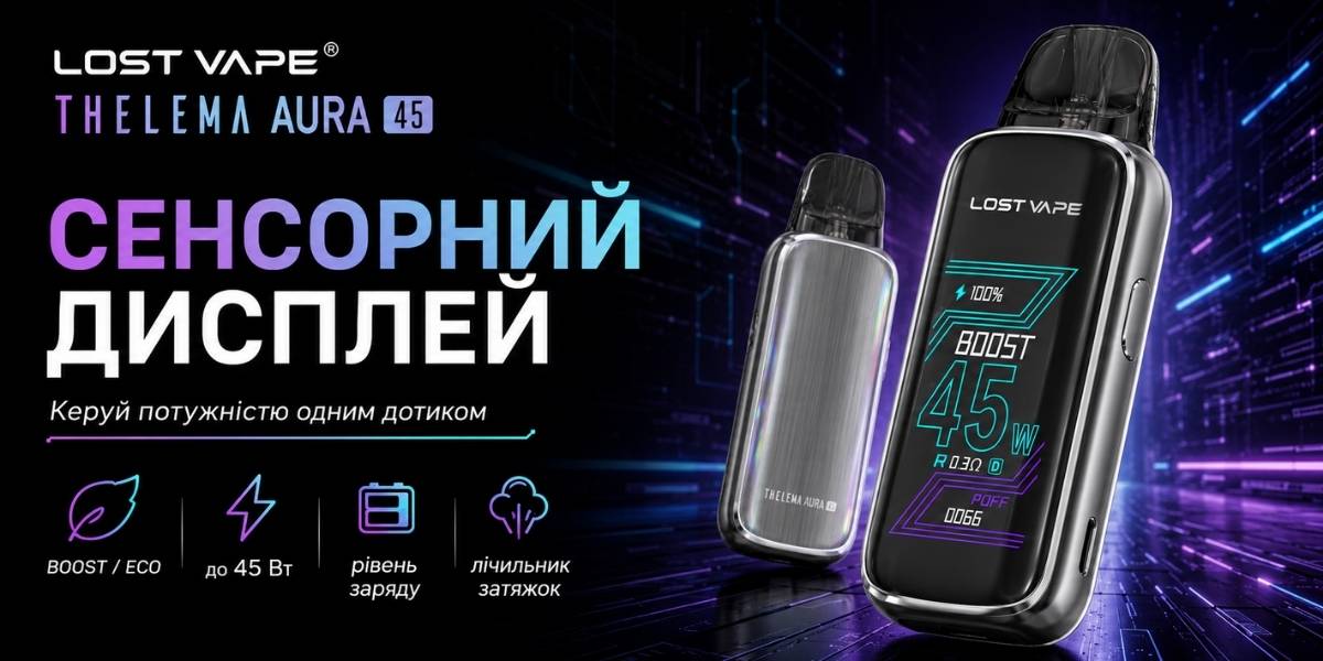 Акумулятор 1600 мАг у Lost Vape Thelema Aura 45