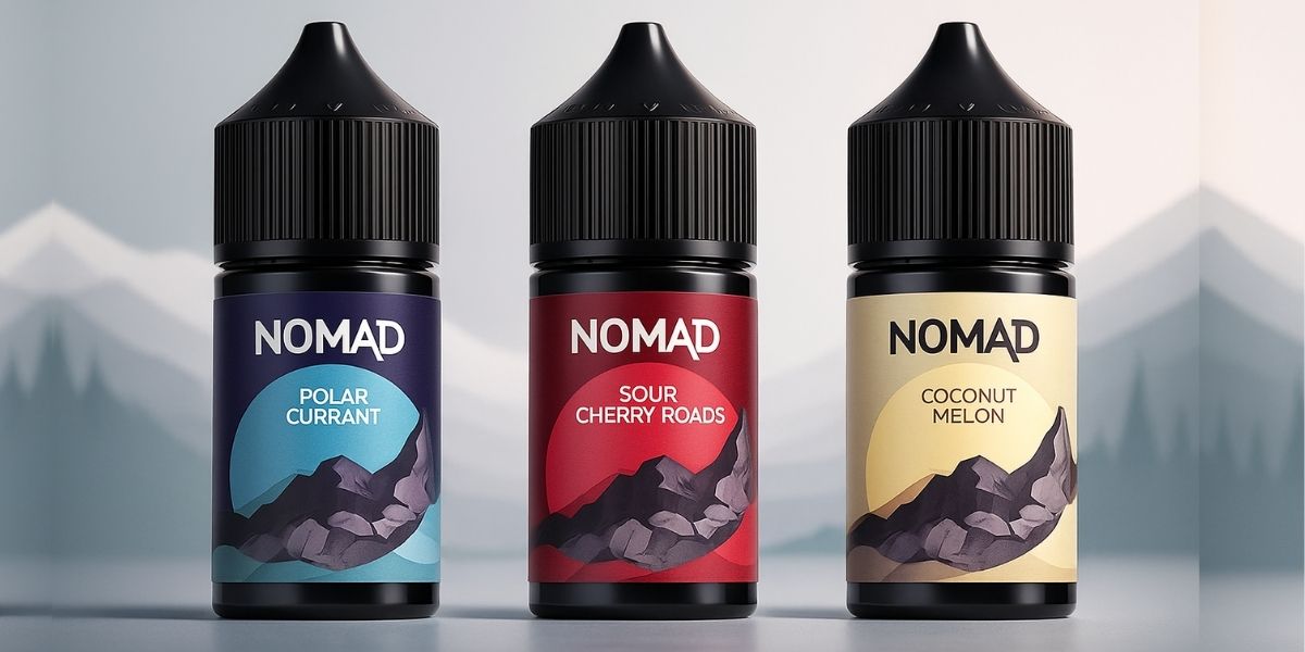 Лінійка сольових рідин Nomad для pod-систем на світлому фоні