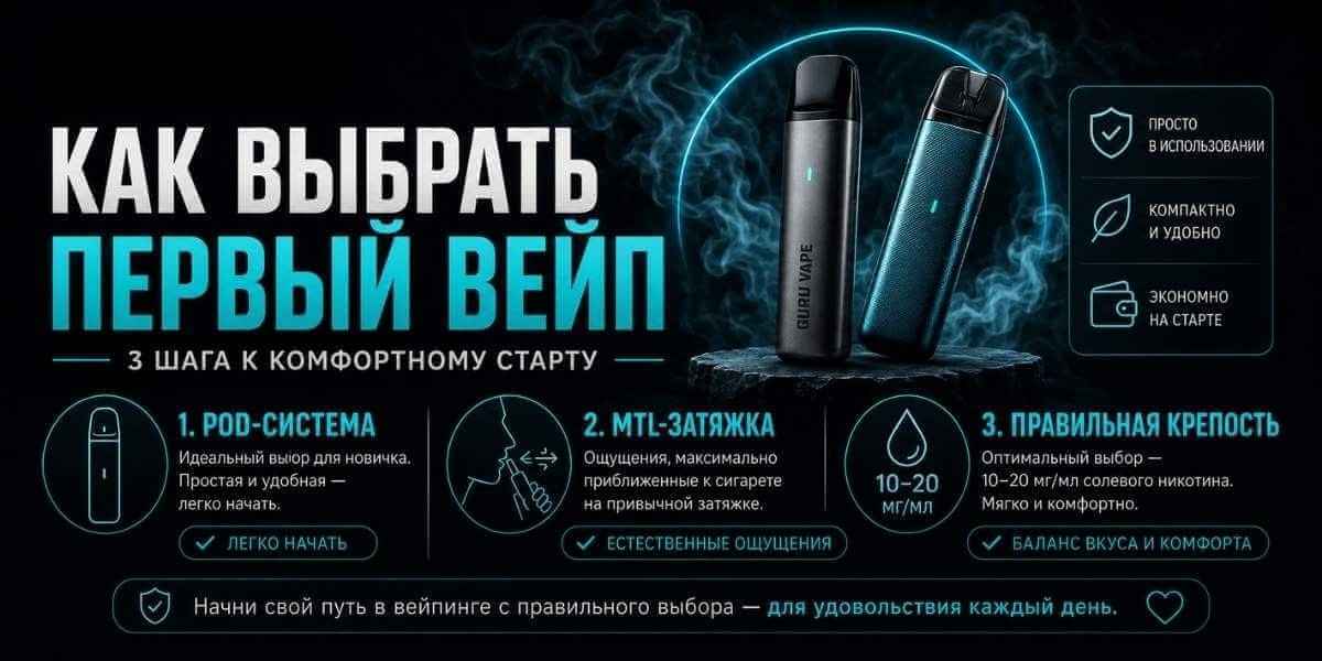 Как выбрать первый вейп новичку: POD-система с тугой MTL-затяжкой и солевой жидкостью