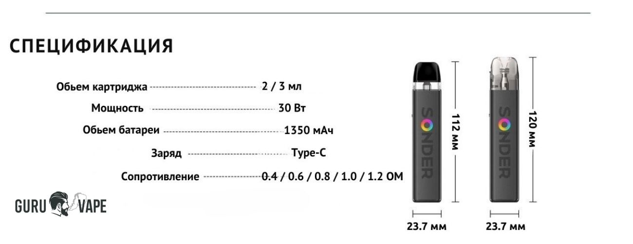 Технические особенности Geekvape Sonder Q 2 с мощностью до 30 Вт