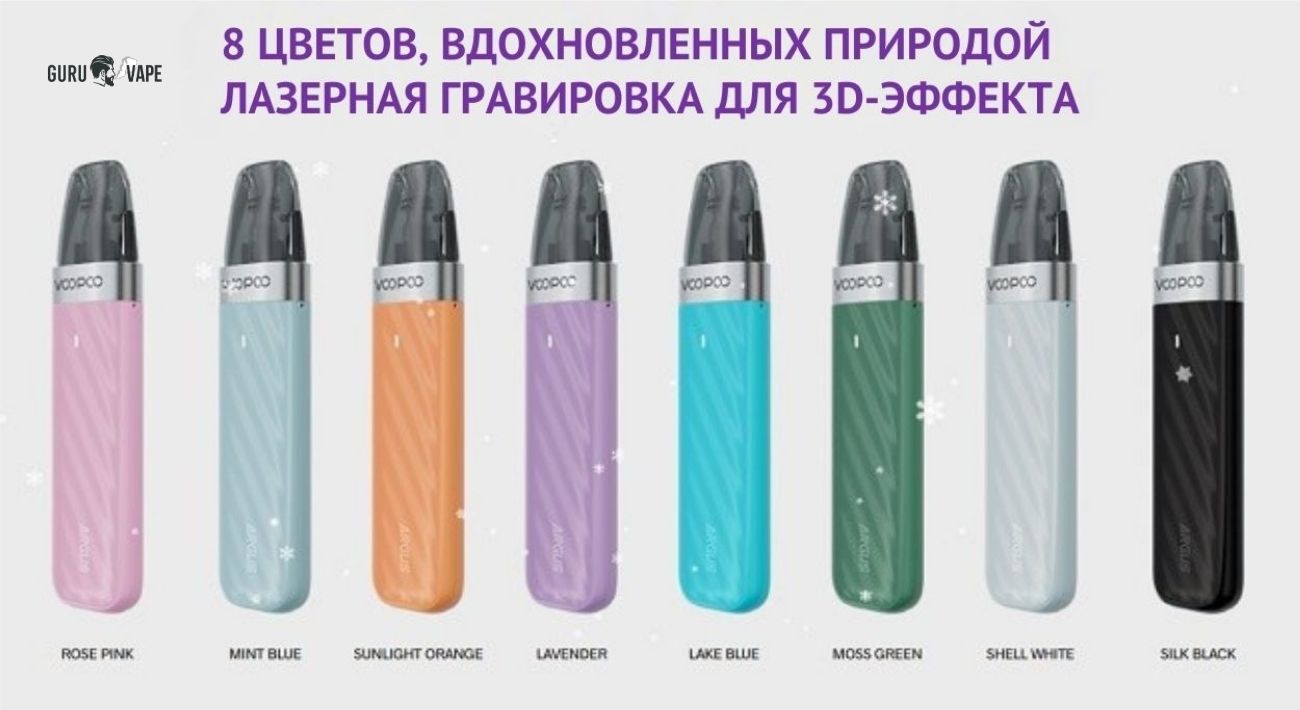 Цвета VOOPOO Argus Z2 с декоративной 3D-гравировкой