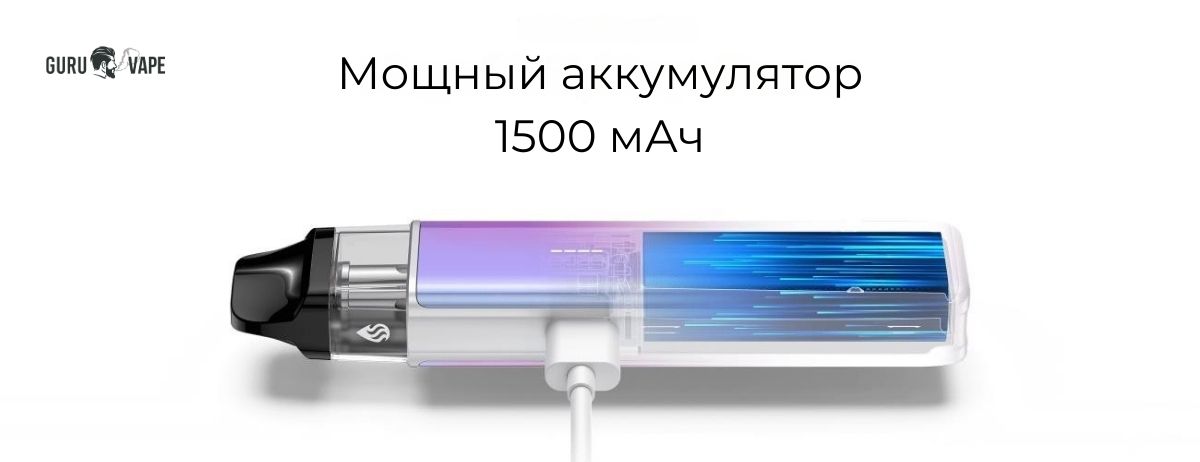 Встроенный аккумулятор 1500 мАч внутри корпуса XROS 5 Mini
