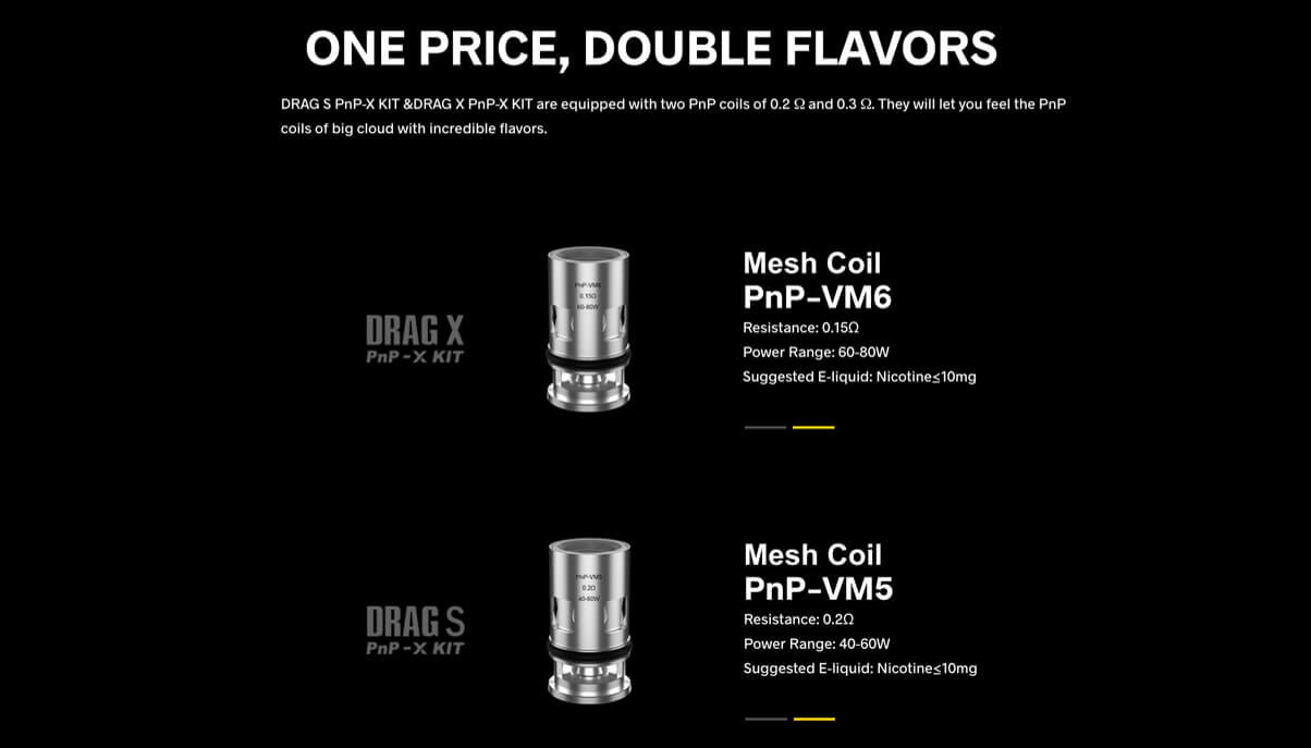 Voopoo DRAG S PnP-X сумісність із PnP випаровувачами